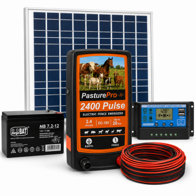 Електропастух Pasture Pro 2400 Pulse Solar, 2.4 Дж із сонячною системою Електропастух Pasture Pro 2400 Pulse Solar, 2.4 Дж із сонячною системою